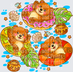 Vacation Honey Bears Blue DTF Transfer