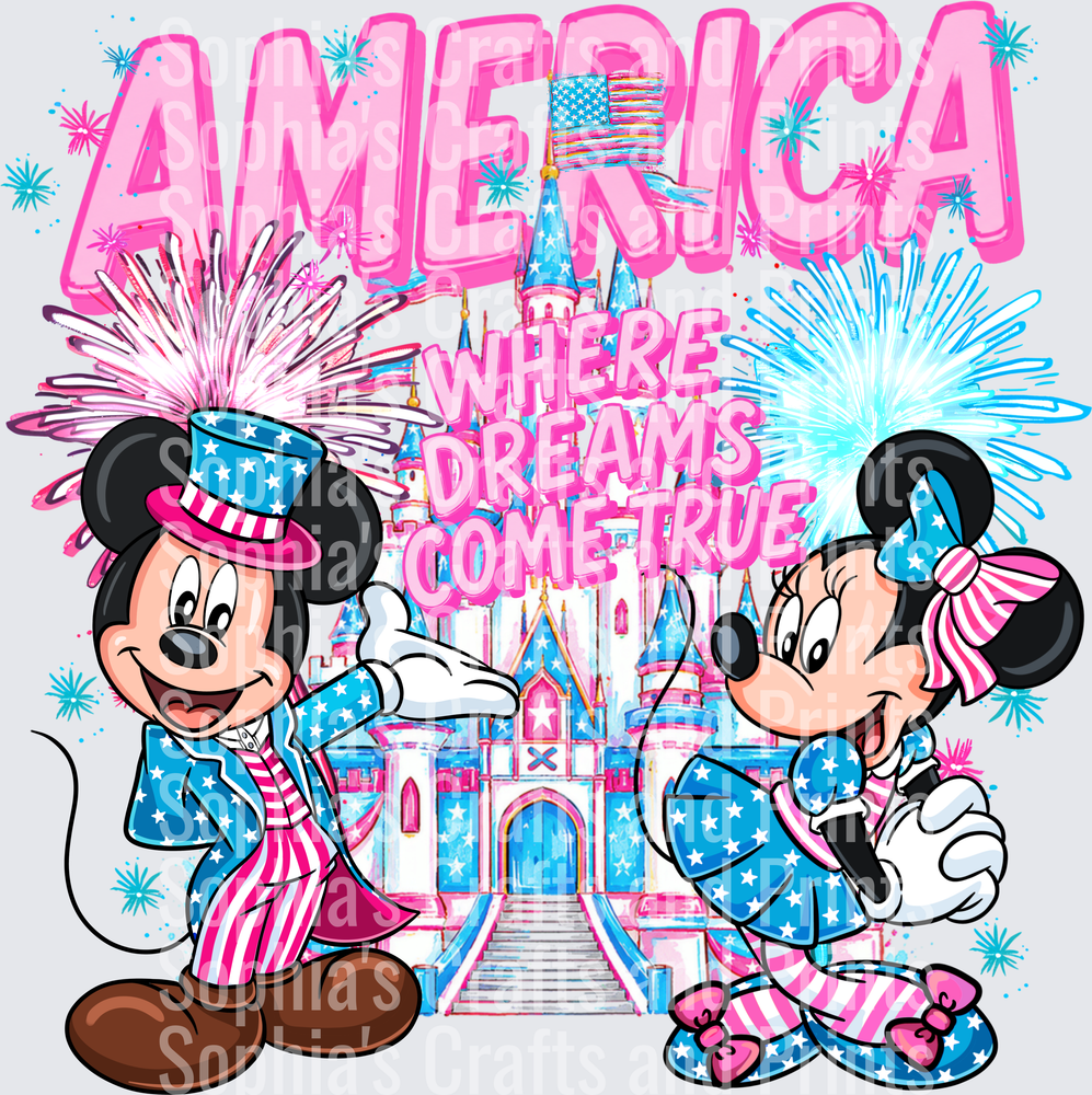 America Where Dreams Come True DTF Transfer
