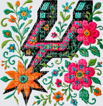 Floral Embroidery Glitter DTF Transfer