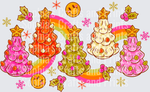 Retro Christmas Trees DTF Transfer