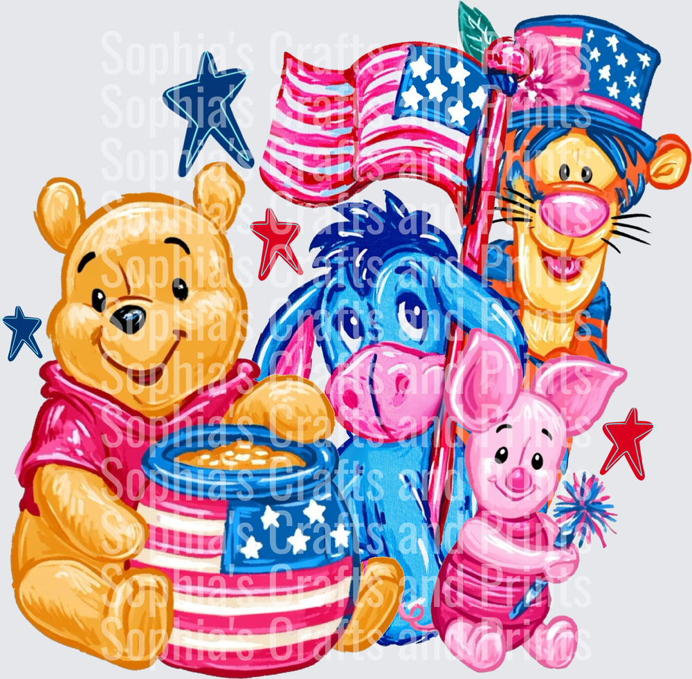 Pooh USA DTF Transfer