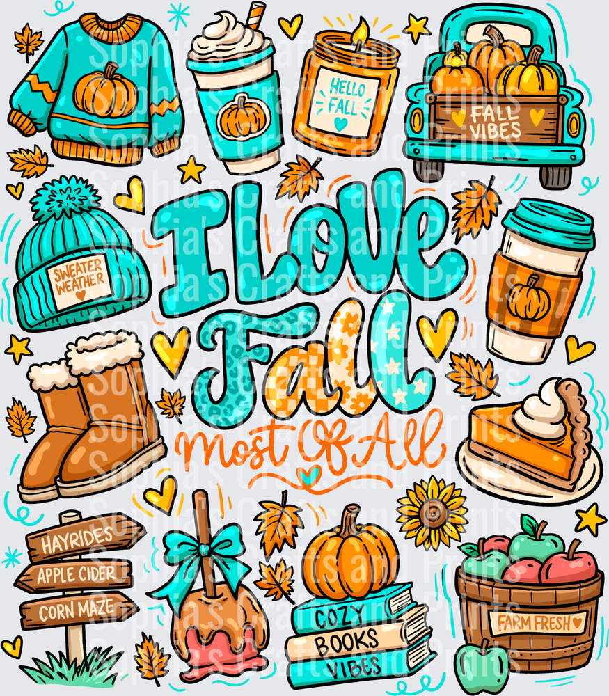 I Love Fall DTF Transfer