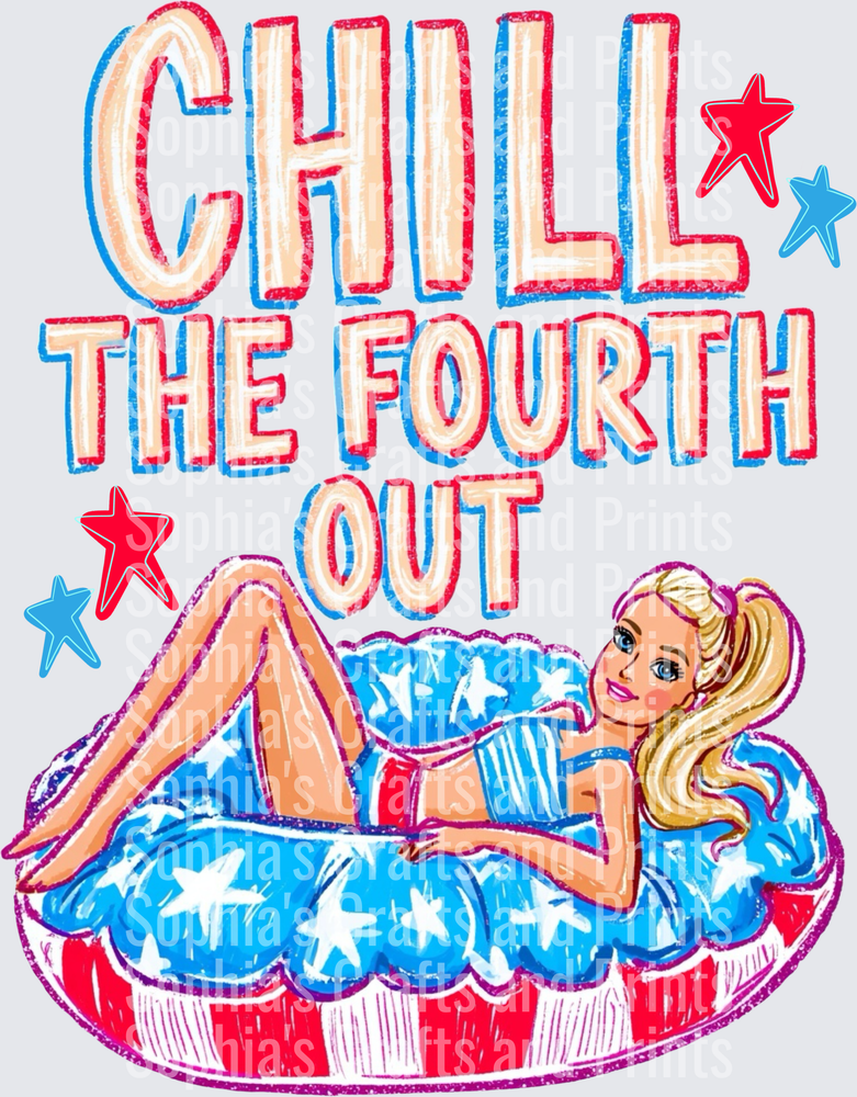 Barbie Chill The Fourth Out DTF Transfer